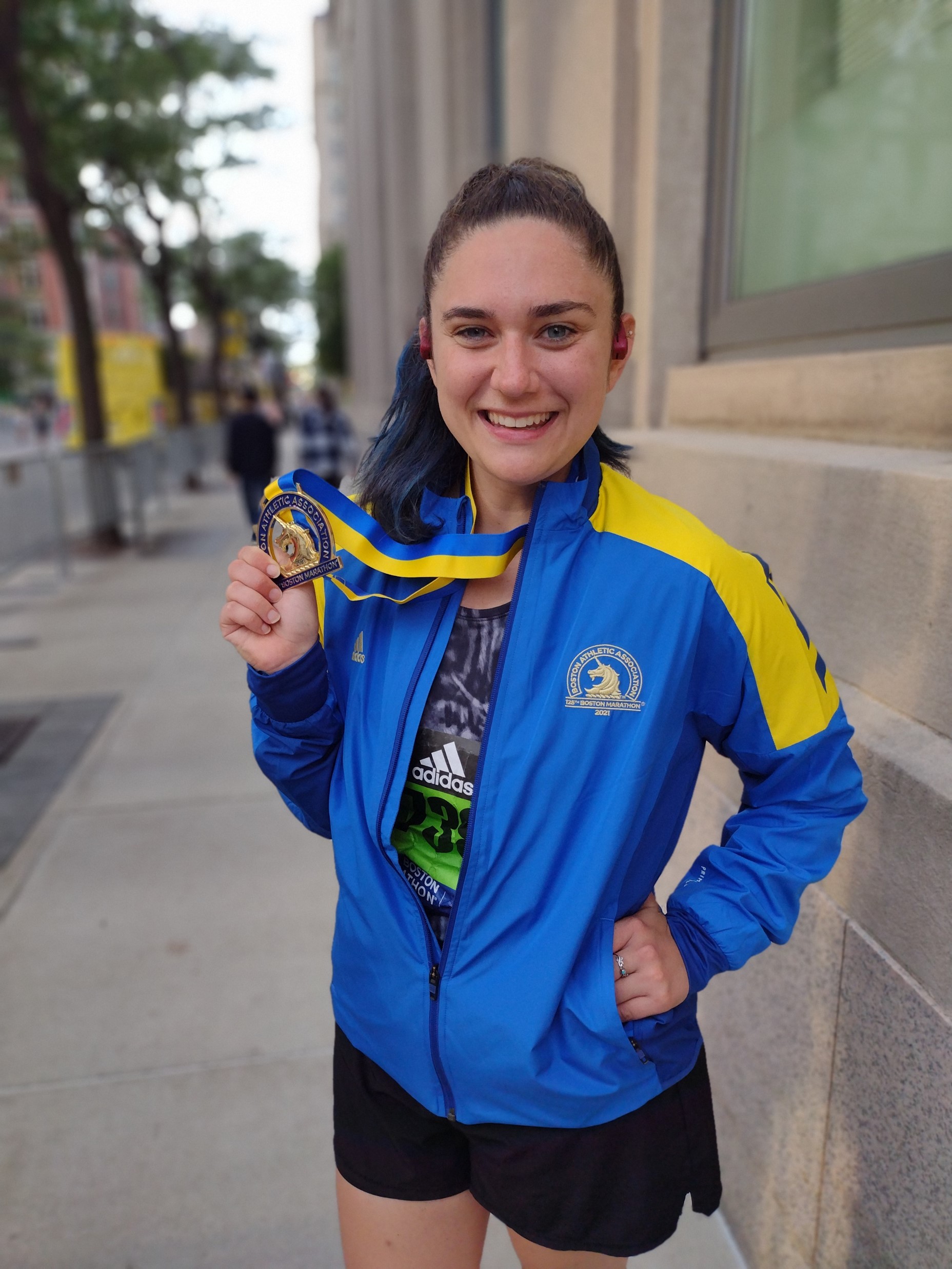Criscenzo after her Boston Marathon Finish